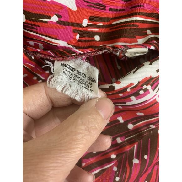 Vintage 1970’s Disco Abstract Pointy Collar Shirt Sz M/L Hippie Blouse - Picture 8 of 8